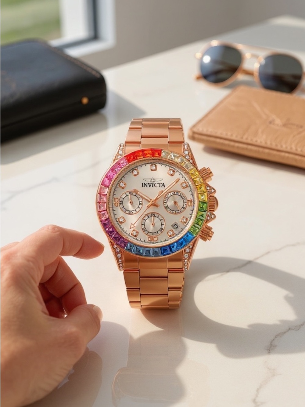 Invicta Angel Silver Dial Rose Gold Stainless Steel Quartz Women’s Watch NWT